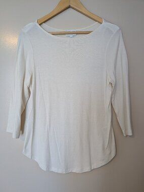 Witchery Cream Boatneck Top 3/4 Sleeve Modal Merino Size S Like New